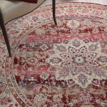 Nourison Vintage Kashan VKA01 Area Rug, Red, 4' x Round