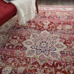 Nourison Vintage Kashan VKA01 Area Rug, Red, 4'6" x 6'6"