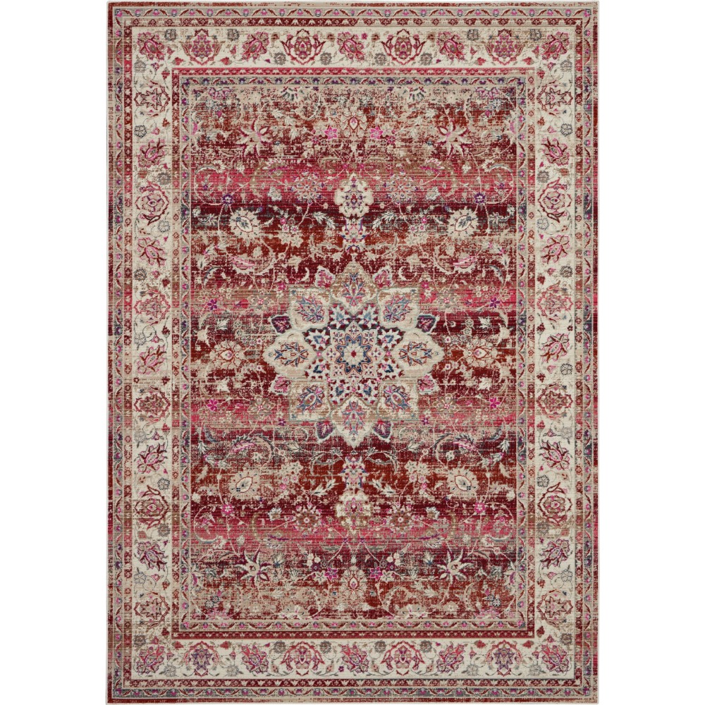 Nourison Vintage Kashan VKA01 Area Rug, Red, 5'3" x 7'10"