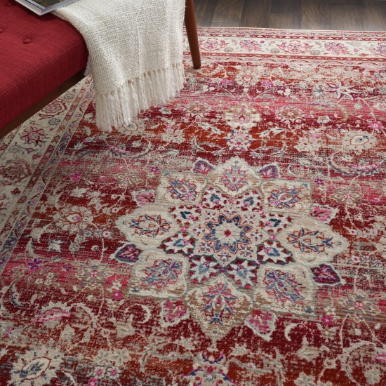 Nourison Vintage Kashan VKA01 Area Rug, Red, 5'3" x 7'10"