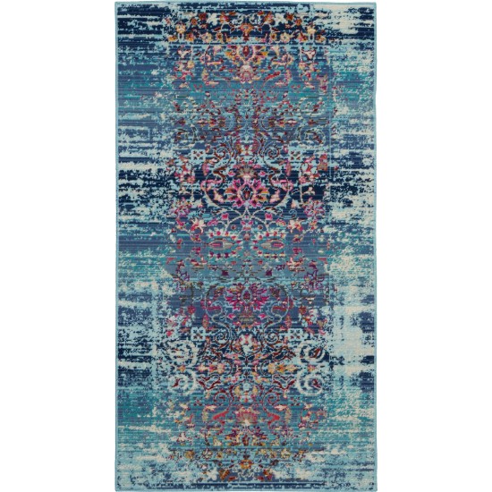 Nourison Vintage Kashan VKA02 Area Rug, Blue, 2' x 4'