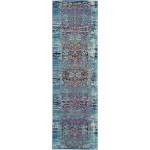 Nourison Vintage Kashan VKA02 Runner Rug, Blue, 2'4" x 8'