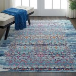 Nourison Vintage Kashan VKA02 Area Rug, Blue, 4' x 6'