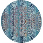 Nourison Vintage Kashan VKA02 Area Rug, Blue, 4' x Round