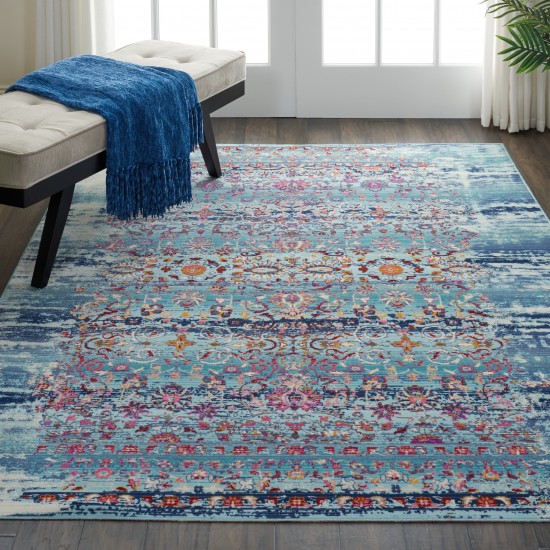 Nourison Vintage Kashan VKA02 Area Rug, Blue, 4'6" x 6'6"