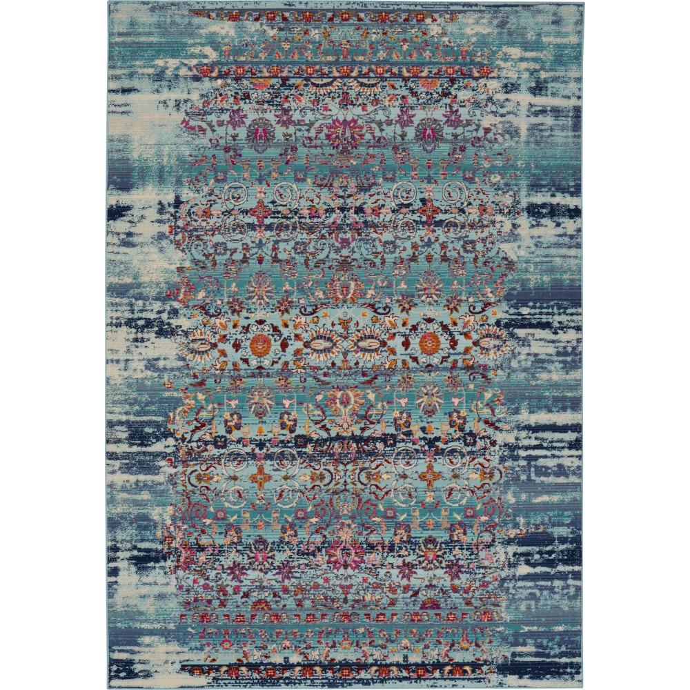 Nourison Vintage Kashan VKA02 Area Rug, Blue, 5'3" x 7'10"