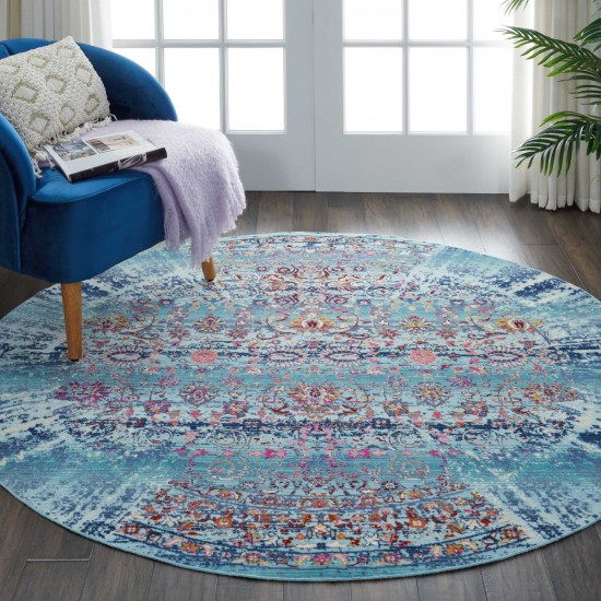 Nourison Vintage Kashan VKA02 Area Rug, Blue, 6' x Round