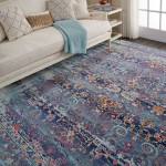 Nourison Vintage Kashan VKA02 Area Rug, Blue, 7'10" x 9'10"