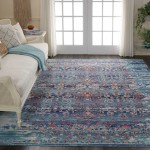 Nourison Vintage Kashan VKA02 Area Rug, Blue, 7'10" x 9'10"