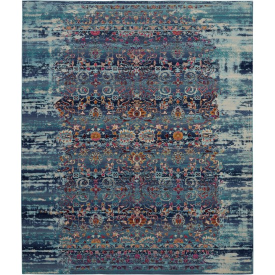 Nourison Vintage Kashan VKA02 Area Rug, Blue, 8'10" x 11'10"