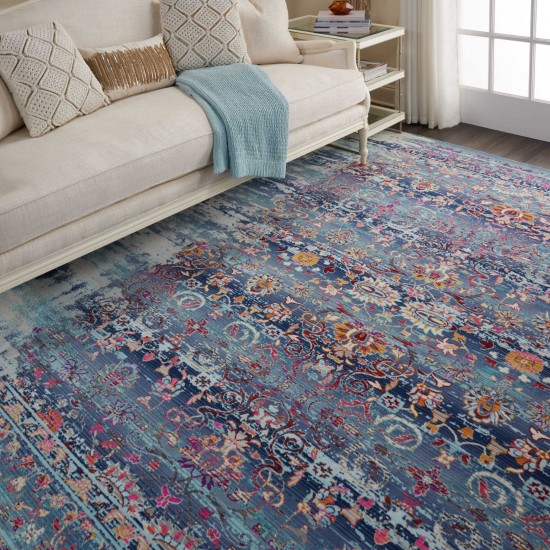 Nourison Vintage Kashan VKA02 Area Rug, Blue, 8'10" x 11'10"