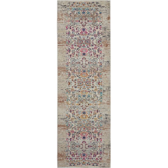 Nourison Vintage Kashan VKA02 Runner Rug, Ivory, 2'4" x 8'