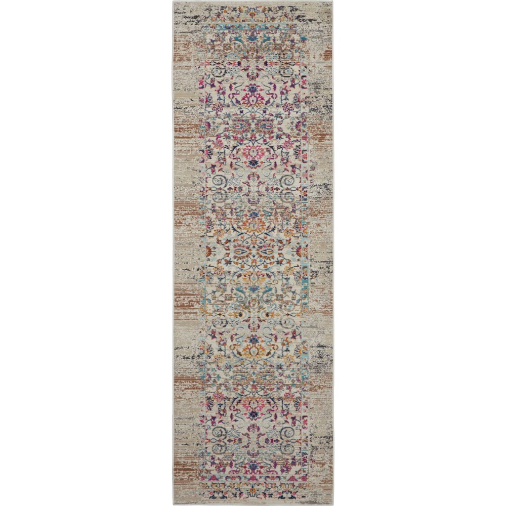 Nourison Vintage Kashan VKA02 Runner Rug, Ivory, 2'4" x 8'