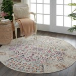 Nourison Vintage Kashan VKA02 Area Rug, Ivory, 4' x Round