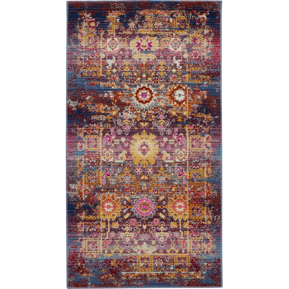 Nourison Vintage Kashan VKA03 Area Rug, Red/Multicolor, 2' x 4'