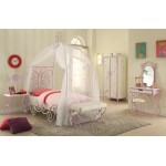 ACME Priya II Twin Bed w/Canopy, White & Light Purple