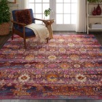 Nourison Vintage Kashan VKA03 Area Rug, Red/Multicolor, 7'10" x 9'10"