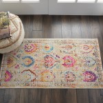 Nourison Vintage Kashan VKA04 Area Rug, Ivory/Multicolor, 2' x 4'