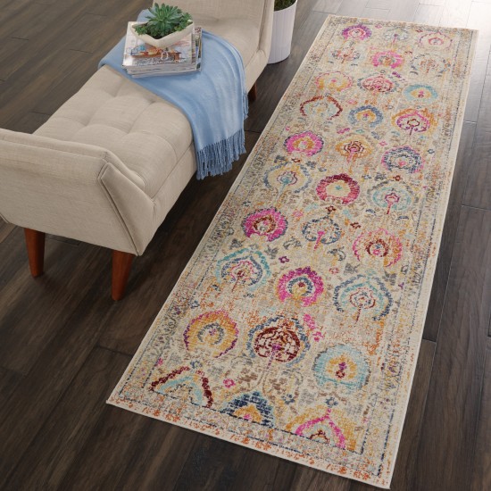 Nourison Vintage Kashan VKA04 Runner Rug, Ivory/Multicolor, 2'4" x 8'