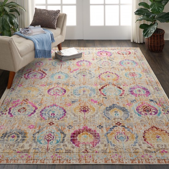 Nourison Vintage Kashan VKA04 Area Rug, Ivory/Multicolor, 5'3" x 7'10"