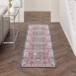 Nourison Vintage Kashan VKA05 Runner Rug, Grey/Multicolor, 2' x 6'