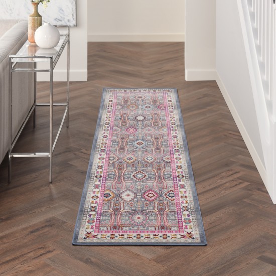 Nourison Vintage Kashan VKA05 Runner Rug, Grey/Multicolor, 2'4" x 8'