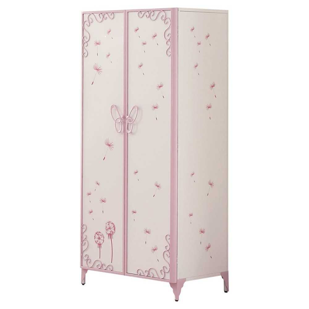 ACME Priya II Armoire, White & Light Purple