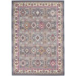 Nourison Vintage Kashan VKA05 Area Rug, Grey/Multicolor, 5'3" x 7'10"