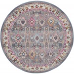 Nourison Vintage Kashan VKA05 Area Rug, Grey/Multicolor, 6' x Round