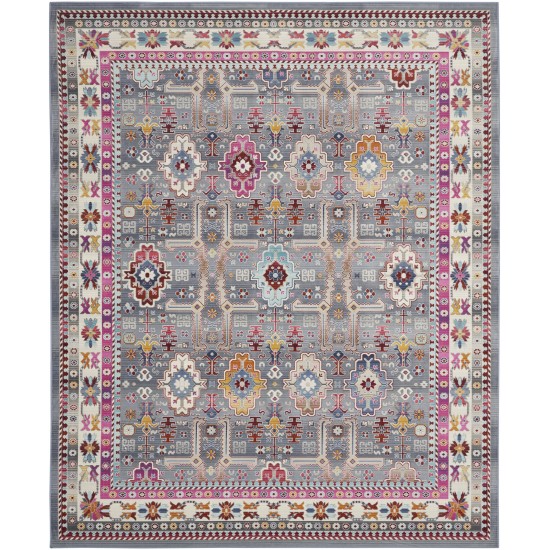 Nourison Vintage Kashan VKA05 Area Rug, Grey/Multicolor, 8'10" x 11'10"