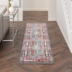 Nourison Vintage Kashan VKA06 Runner Rug, Grey/Multicolor, 2' x 6'