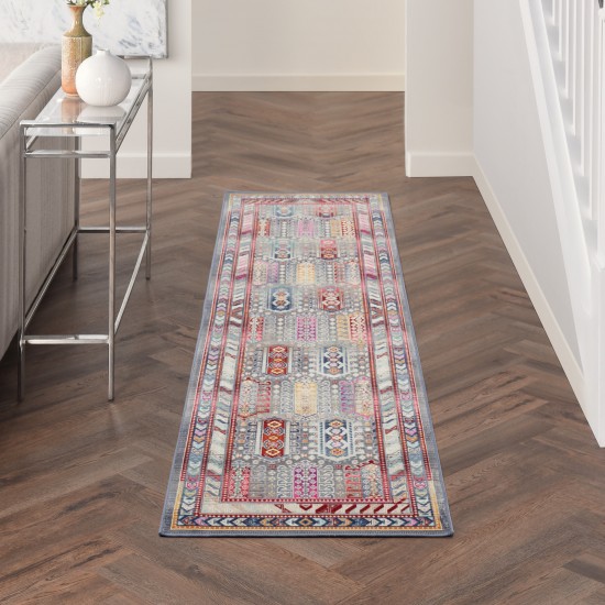 Nourison Vintage Kashan VKA06 Runner Rug, Grey/Multicolor, 2'4" x 8'