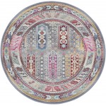 Nourison Vintage Kashan VKA06 Area Rug, Grey/Multicolor, 4' x Round