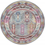 Nourison Vintage Kashan VKA06 Area Rug, Grey/Multicolor, 6' x Round