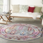 Nourison Vintage Kashan VKA06 Area Rug, Grey/Multicolor, 6' x Round