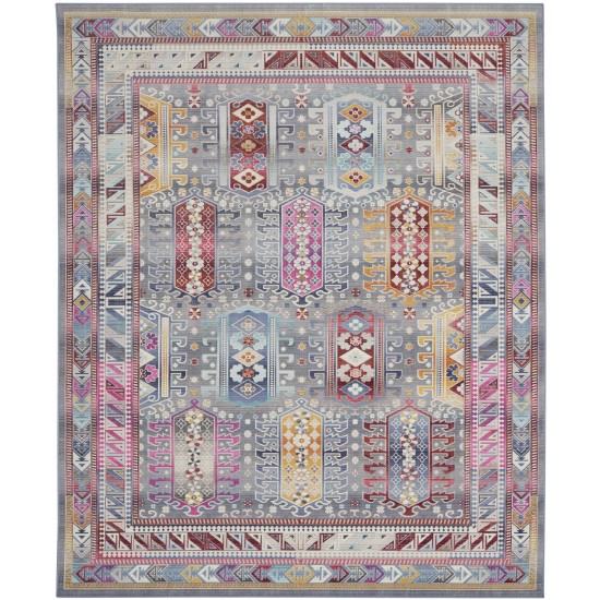 Nourison Vintage Kashan VKA06 Area Rug, Grey/Multicolor, 7'10" x 9'10"