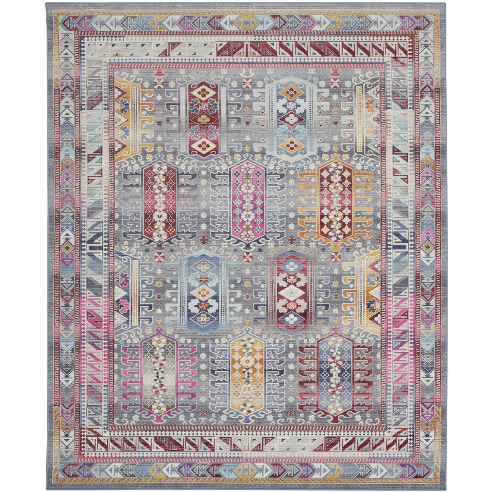 Nourison Vintage Kashan VKA06 Area Rug, Grey/Multicolor, 8'10" x 11'10"