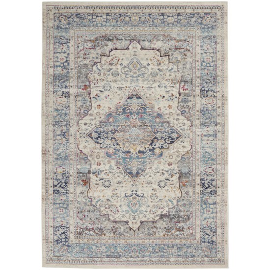 Nourison Vintage Kashan VKA07 Area Rug, Ivory/Blue, 4' x 6'