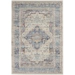 Nourison Vintage Kashan VKA07 Area Rug, Ivory/Blue, 5'3" x 7'10"