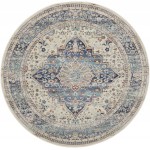 Nourison Vintage Kashan VKA07 Area Rug, Ivory/Blue, 6' x Round