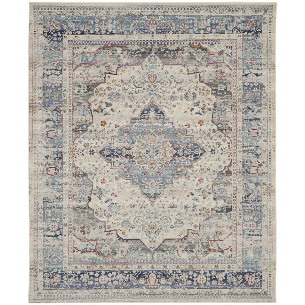 Nourison Vintage Kashan VKA07 Area Rug, Ivory/Blue, 7'10" x 9'10" Nourison Vintage Kashan VKA07 Area Rug, Ivory/Blue, 7'10" x 9'10"