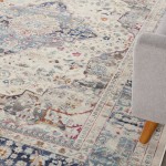 Nourison Vintage Kashan VKA07 Area Rug, Ivory/Blue, 7'10" x 9'10"