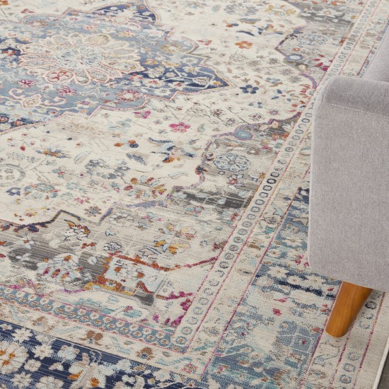 Nourison Vintage Kashan VKA07 Area Rug, Ivory/Blue, 7'10" x 9'10"