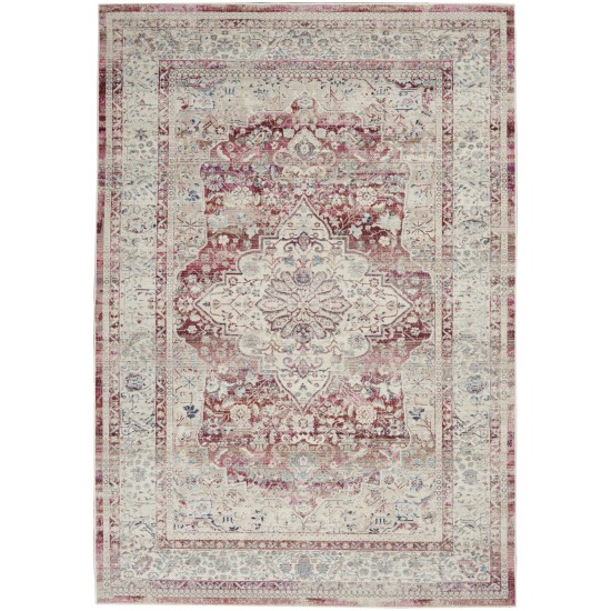 Nourison Vintage Kashan VKA07 Area Rug, Red/Ivory, 5'3" x 7'10"