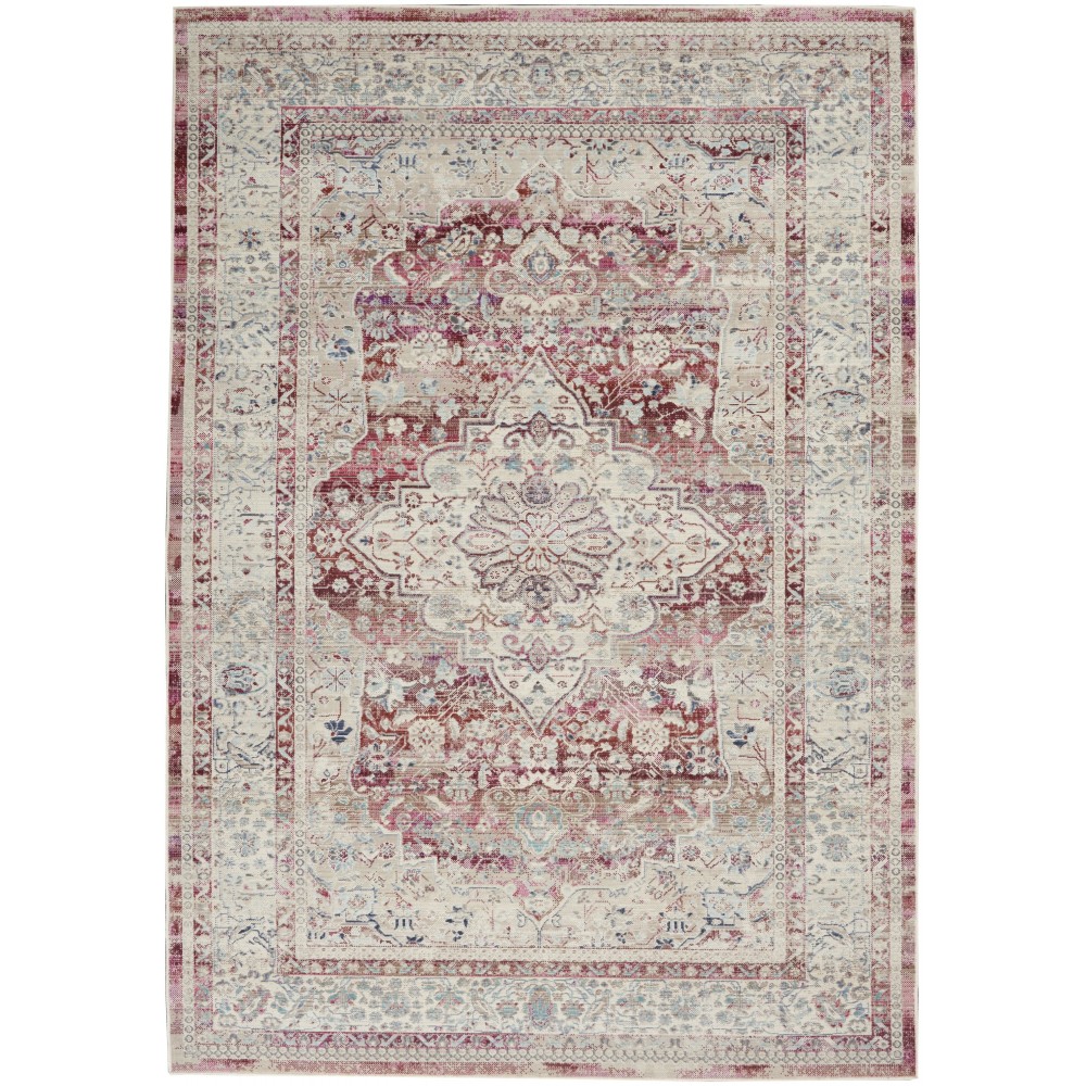 Nourison Vintage Kashan VKA07 Area Rug, Red/Ivory, 5'3" x 7'10"