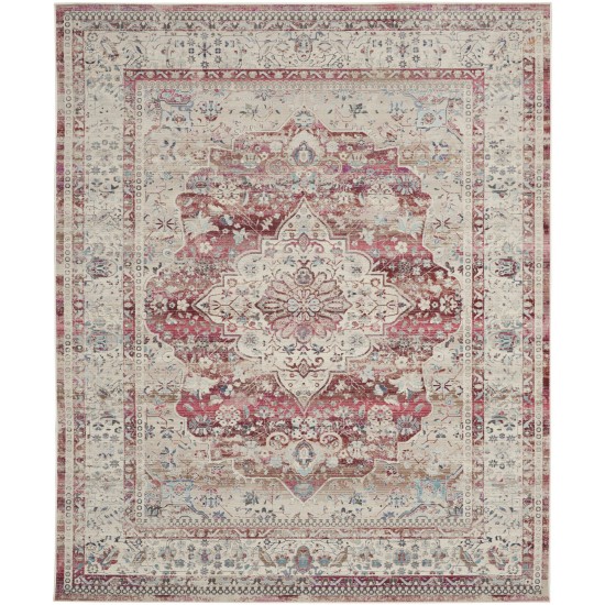 Nourison Vintage Kashan VKA07 Area Rug, Red/Ivory, 7'10" x 9'10"