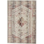 Nourison Vintage Kashan VKA08 Area Rug, Ivory/Red, 4' x 6'