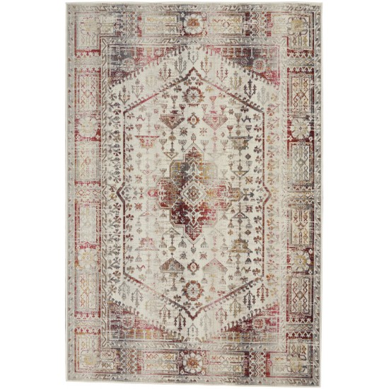 Nourison Vintage Kashan VKA08 Area Rug, Ivory/Red, 4' x 6'