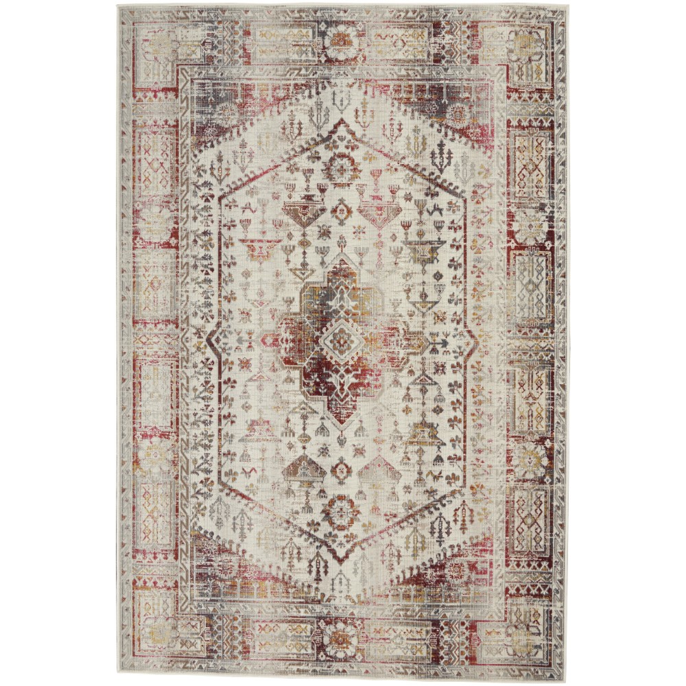 Nourison Vintage Kashan VKA08 Area Rug, Ivory/Red, 4' x 6'