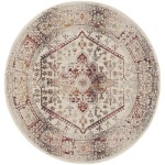 Nourison Vintage Kashan VKA08 Area Rug, Ivory/Red, 6' x Round